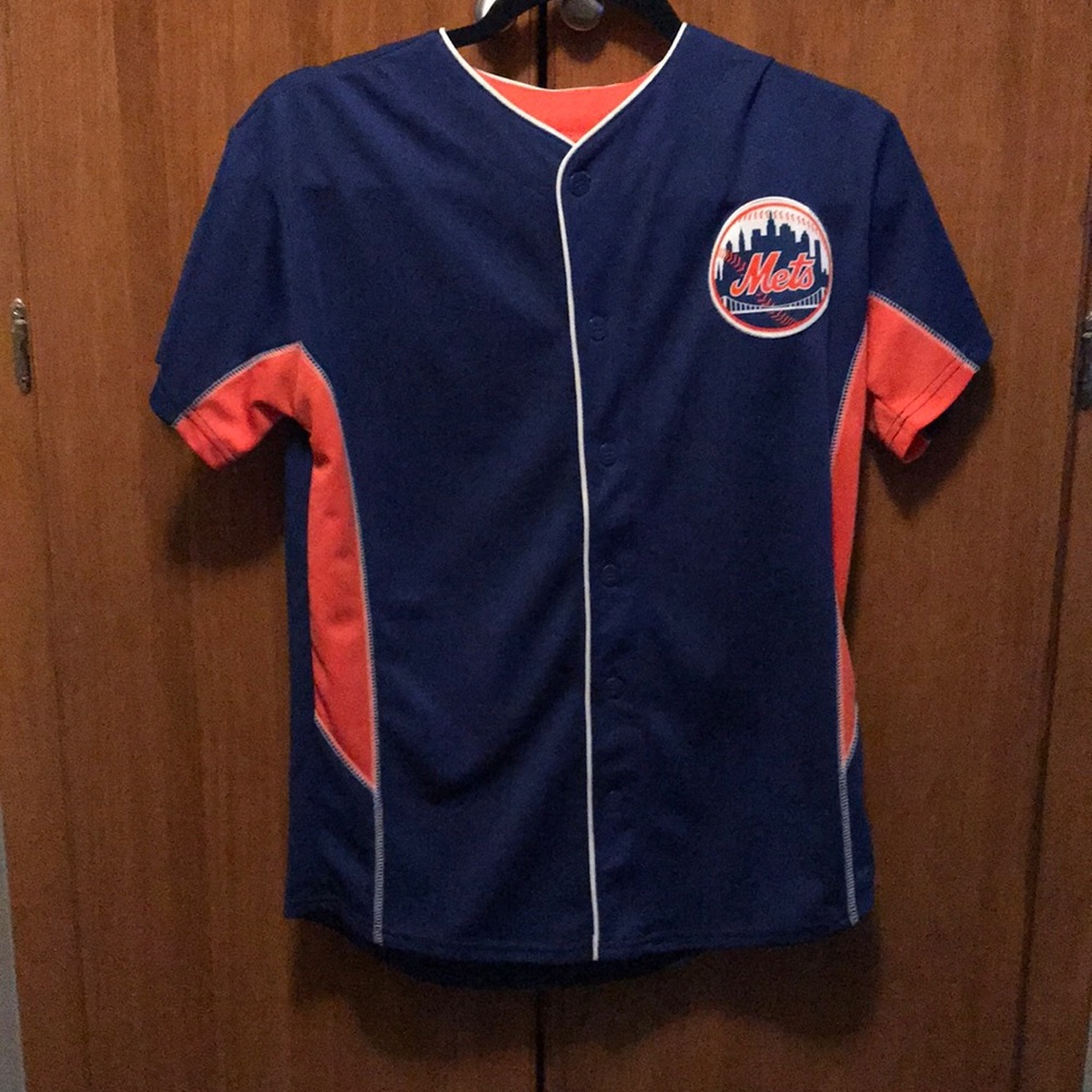 Boys mets jersey large 14-16 majestic